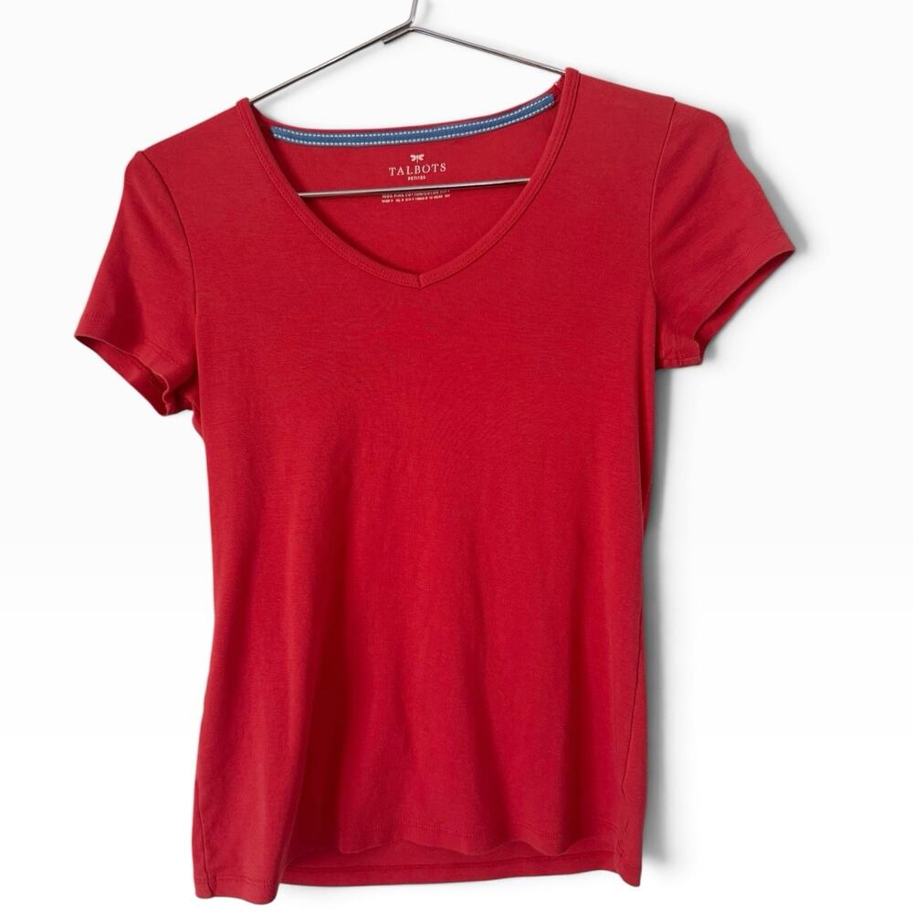 Talbots 100% Pima Cotton Coral Short Sleeve T-Shirt Women’s Size Small Petite